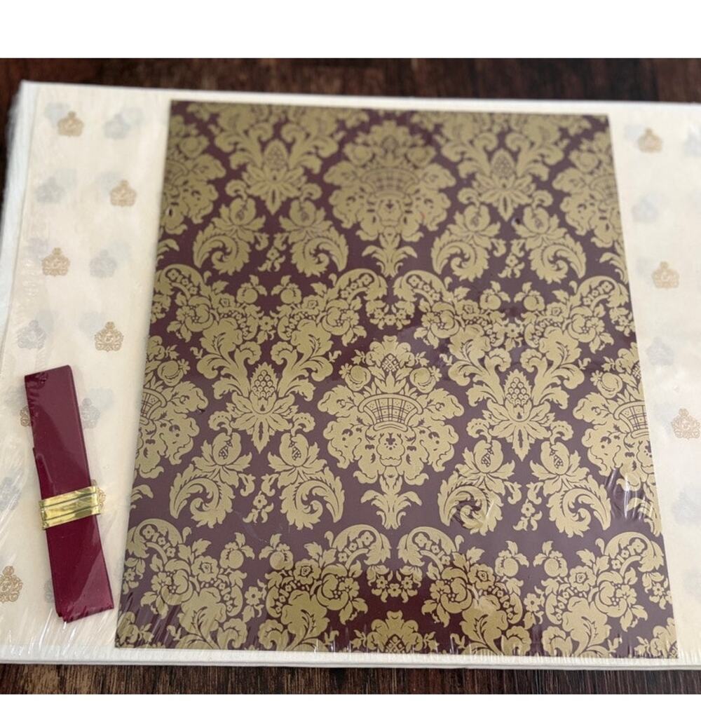 Vintage Victoria Secret Burgundy Gold Damask Gift Wrap Sealed Wrapping Paper 90s